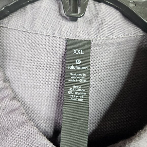 Lululemon Purple Button Down Long Sleeve One Pocket Front Shirt Size XXL - Picture 6 of 7